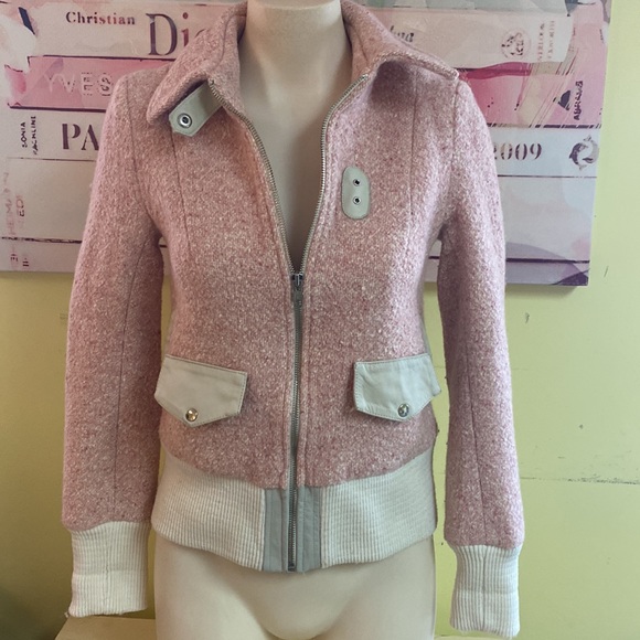 Mackage Pink Tweed Leather Jacket - Picture 4 of 13